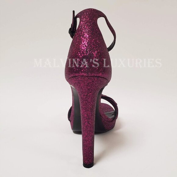 SAINT LAURENT SHOES HALL GLITTERED PLATFORM SANDALS sz IT 40 US 9.5 - Picture 10 of 15